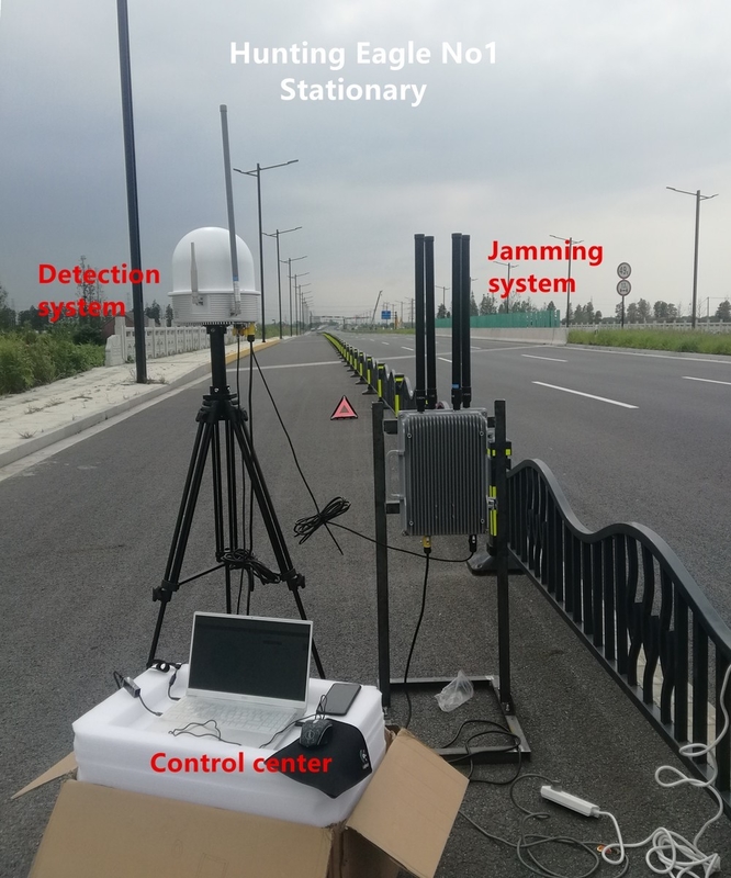 Dispositivo anti-drone antipioggia montato su veicolo e sistema fisso